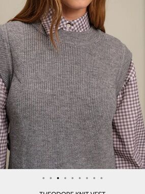 DELUC Gray Knit Vest with side buttons